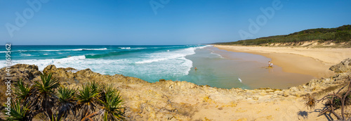 Panorama of Main Beach, Point Lookout, Stradbroke Island, Queensland, Australia