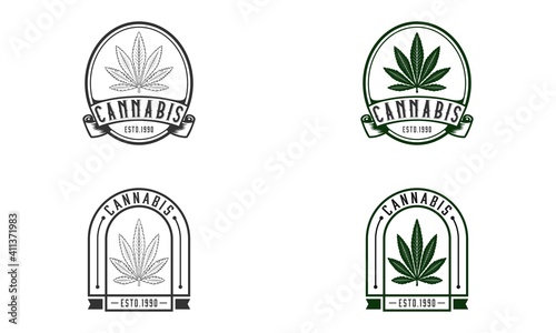 cannabis logo with a vintage concept