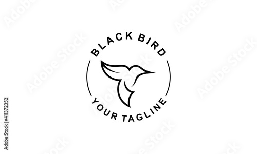 Black Bird Logo in white background