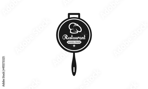 a logo for restaurant inspiration made from a pan for cooking