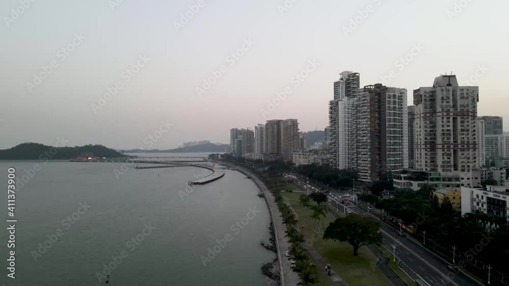 Aerial photography Zhuhai coastline architecture landscape skyline Aerial photography Zhuhai coastline architecture landscape skyline