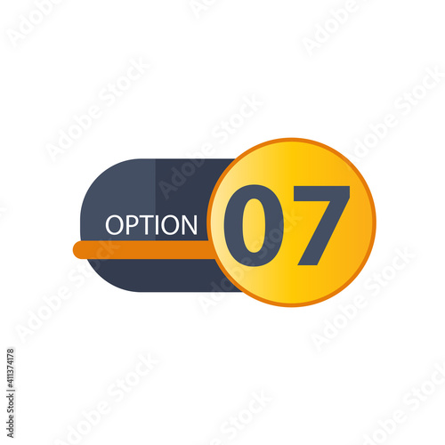 Number 07 option label vector temple design illustration