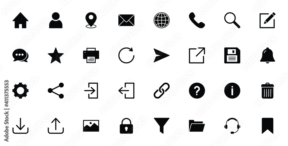 Website icon set. for computer, web and mobile apps