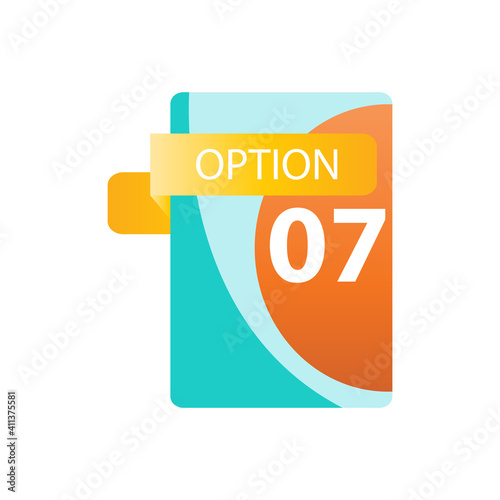 Number 07 option label vector temple design illustration