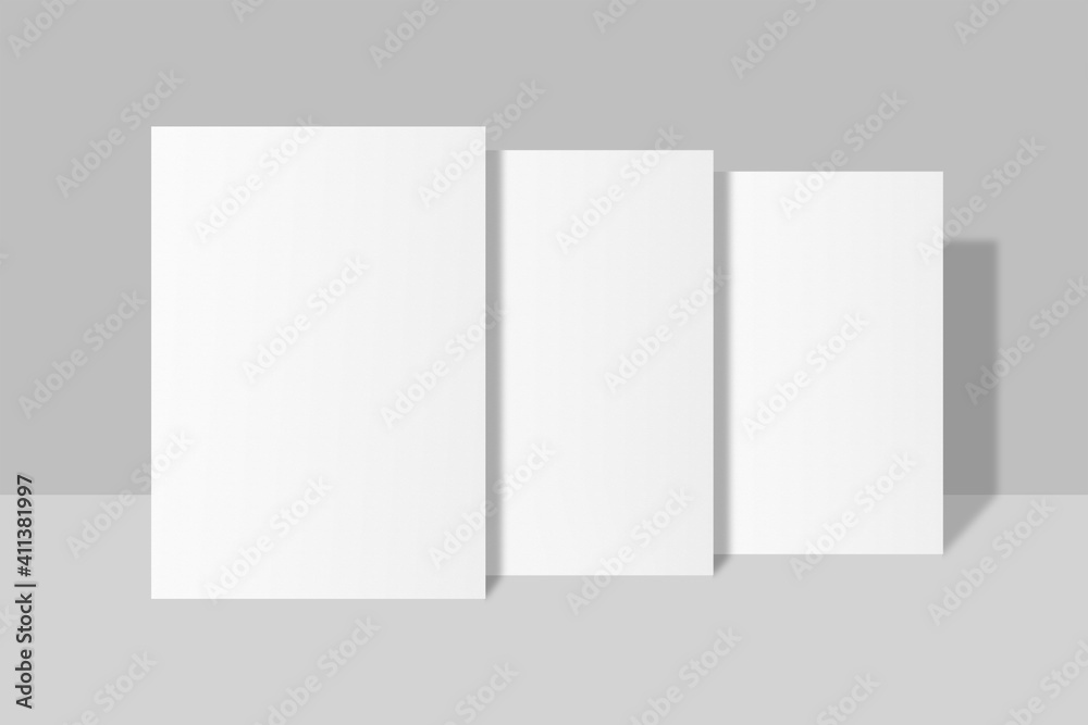 Realistic blank A4 flyer brochure for mockup. Paper or poster illustration. 3D Render. Realistic blank A4 flyer brochure for mockup. Paper or poster illustration. 3D Render.