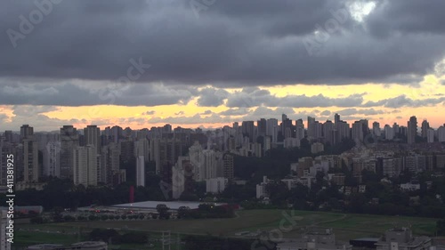 Brazilian Sao Paulo Sunset Skyline and Clouds