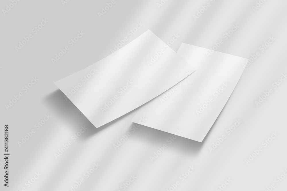 Realistic blank A4 flyer brochure for mockup. Paper or poster illustration. 3D Render. Realistic blank A4 flyer brochure for mockup. Paper or poster illustration. 3D Render.