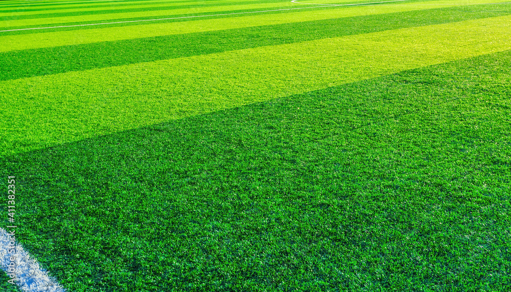 Football pitch and a cloudy sky. Green field. Football pitch and a cloudy sky. Green field.