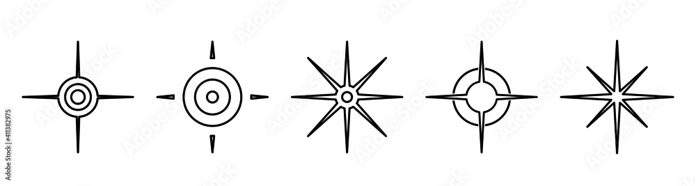 North sign symbol vector set. direction of compass icon. North sign symbol vector set. direction of compass icon.