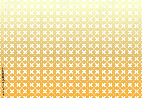 Golden flower, Thai pattern on a white background, wall decoration pattern in Thai temples. vector illustration