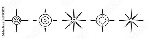 North sign symbol vector set. direction of compass icon.