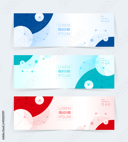 Vector abstract design background banner template collection.