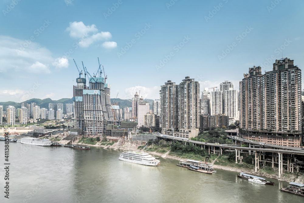 Obraz premium Aerial photography mountain city Chongqing