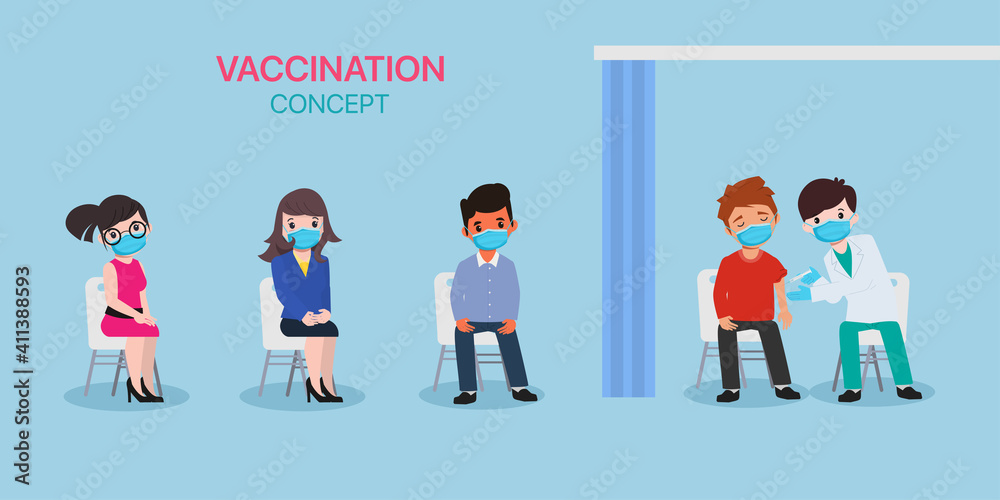 People get vaccines with doctor to protect from viruses. People get vaccines with doctor to protect from viruses.