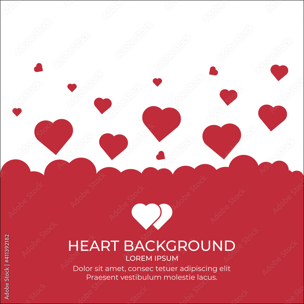 Valentines day background with read heart vector