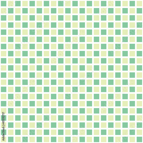 正方形のタイルを敷き詰めた背景パターン　グリーン