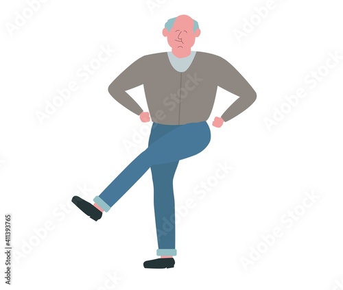 陽気に踊る高齢者のイラスト(男性2） © suke matsuda