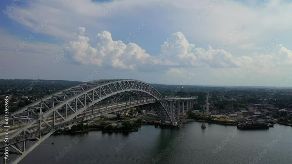 Aerial Arc Shot Right of the Bayonne Bridge in New Jersey Aerial Arc Shot Right of the Bayonne Bridge in New Jersey