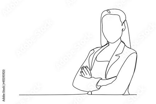 Confident business woman - Continuous one line drawing