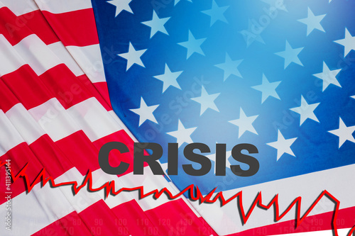 Crisis inscription on backg...
