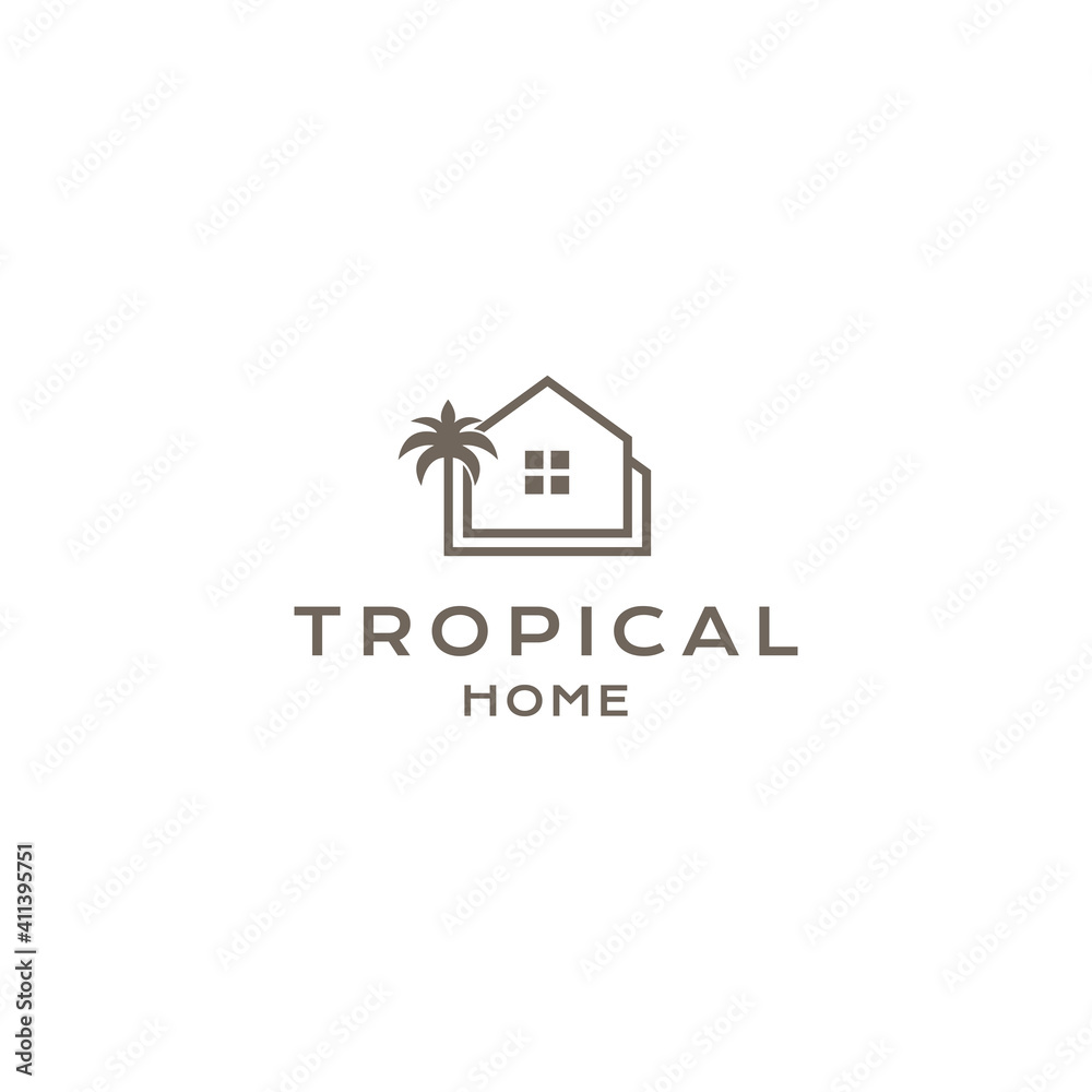 tropical home design with simple line style
