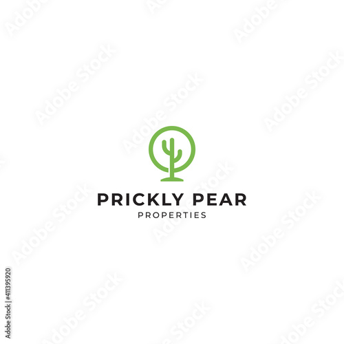 Prickly pear logo design with simple style