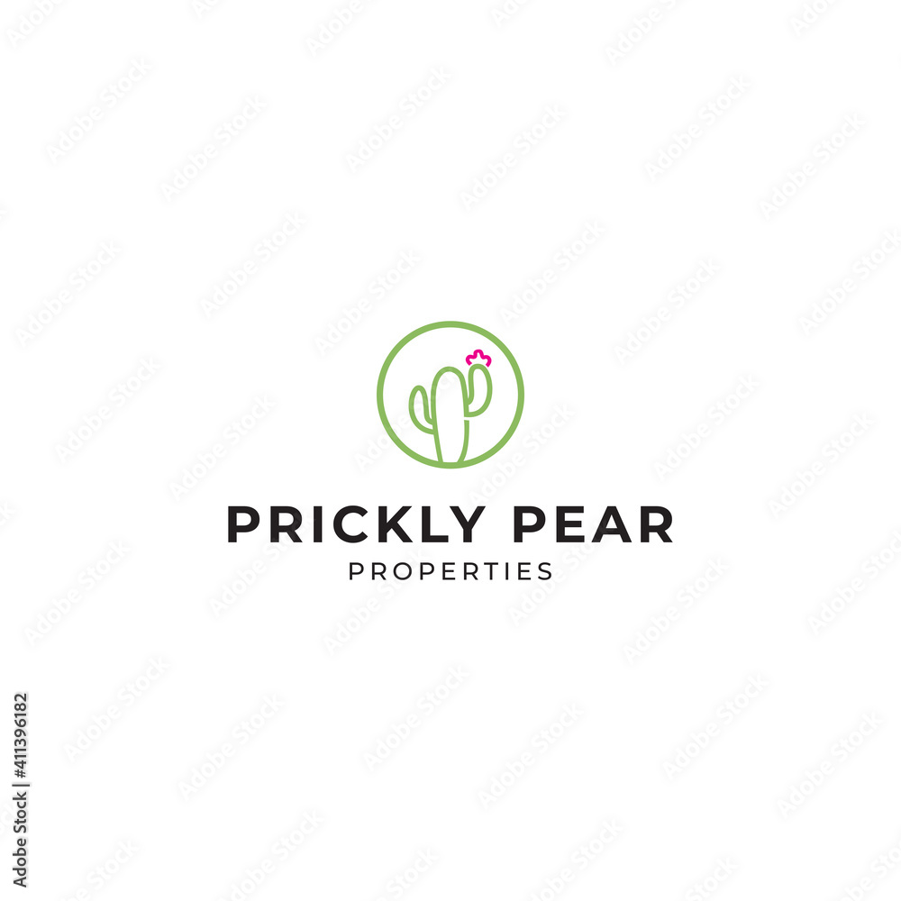 Prickly pear logo design with simple style Prickly pear logo design with simple style