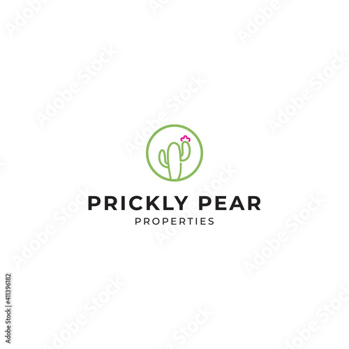 Prickly pear logo design with simple style
