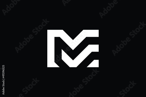 ME logo letter design on luxury background. EM logo monogram initials letter concept. ME icon logo design. EM elegant and Professional letter icon design on black background. M E EM ME