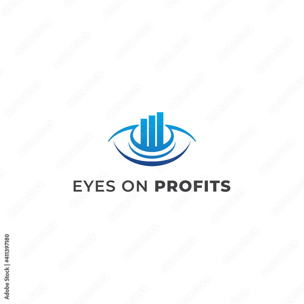 eye financial logo design with simple style