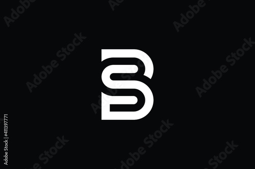 SB logo letter design on luxury background. BS logo monogram initials letter concept. SB icon logo design. BS elegant and Professional letter icon design on black background. B S SB BS photo