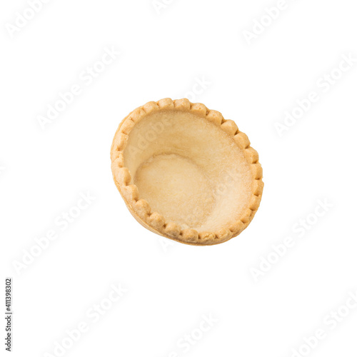 Tartlet for snacks isolated on a white background.