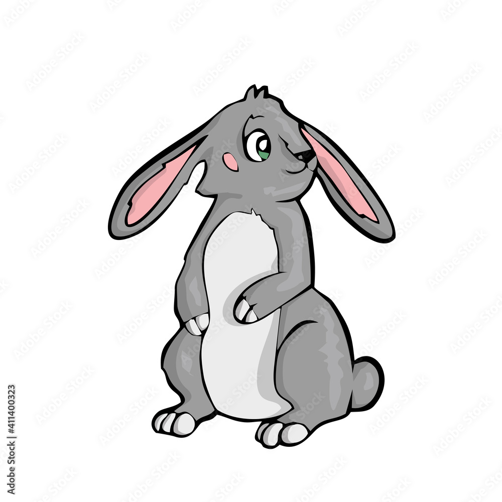 Obraz premium Rabbit Friendly Cute forest animal Cartoon. . Vector illustration