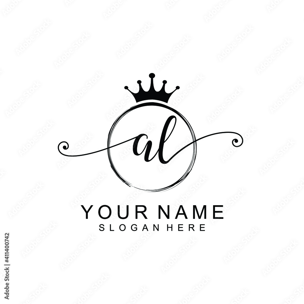 AL Initial handwriting logo template vector AL Initial handwriting logo template vector