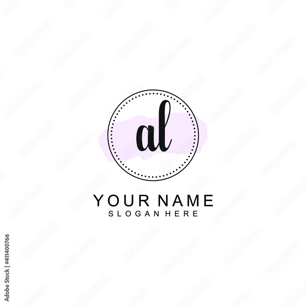 AL Initial handwriting logo template vector AL Initial handwriting logo template vector