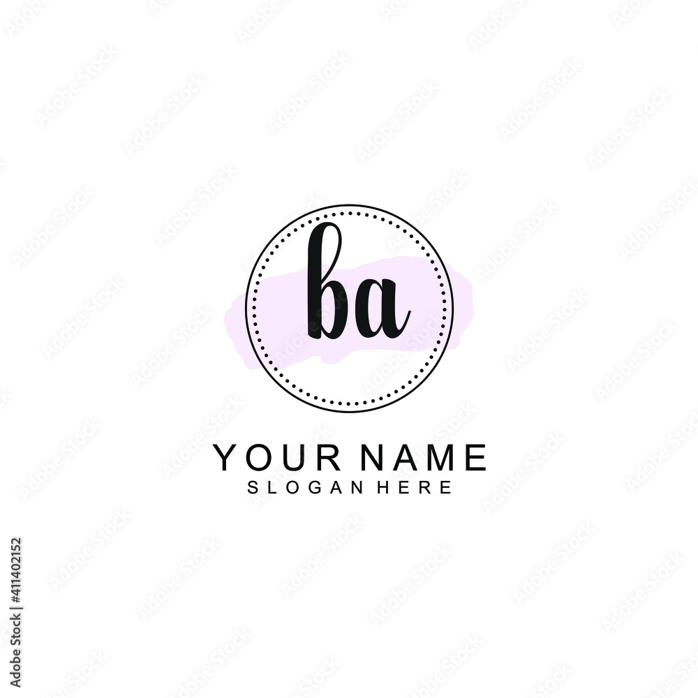 BA Initial handwriting logo template vector BA Initial handwriting logo template vector