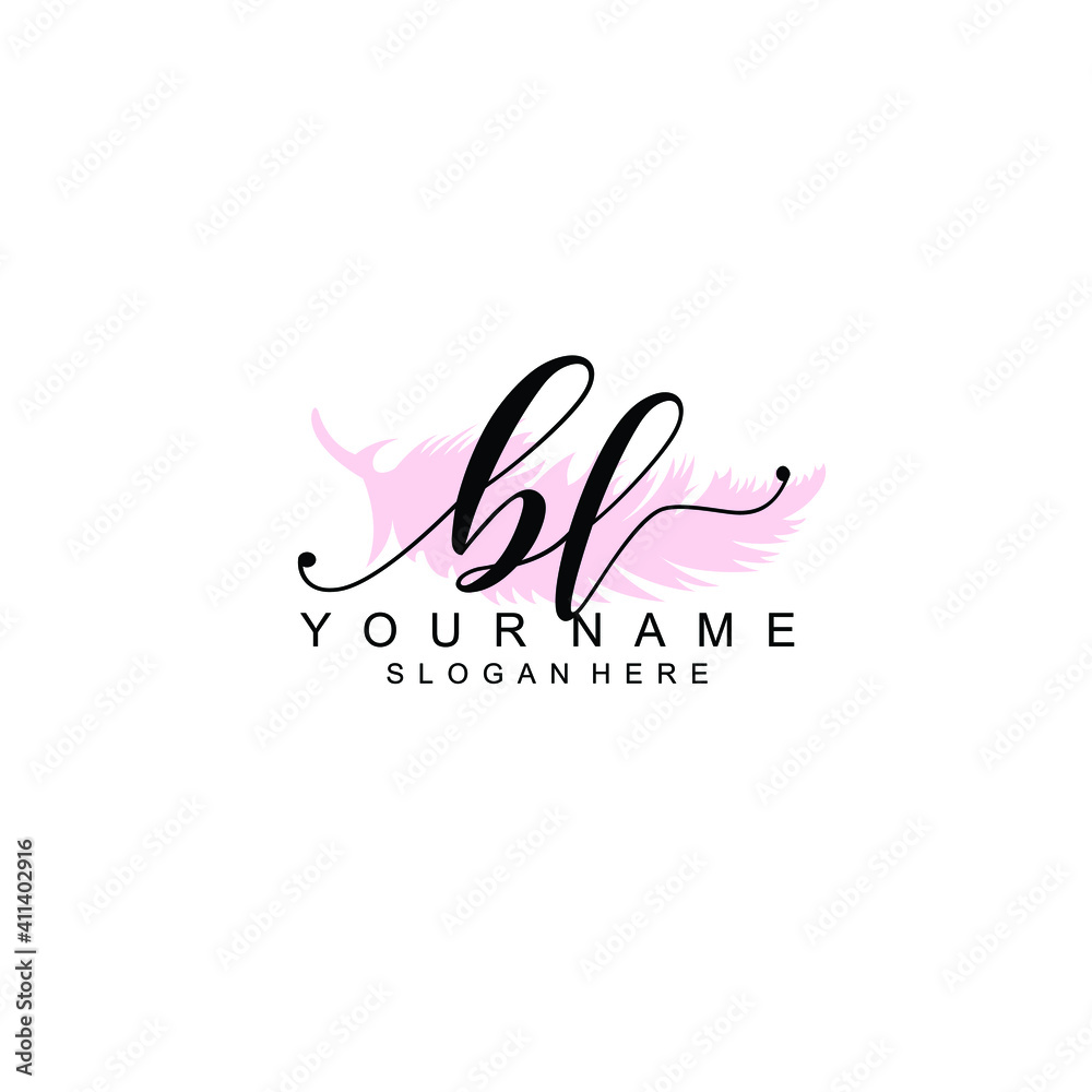 BL Initial handwriting logo template vector BL Initial handwriting logo template vector