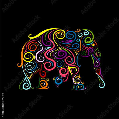 Elephant ornate, sketch for your design