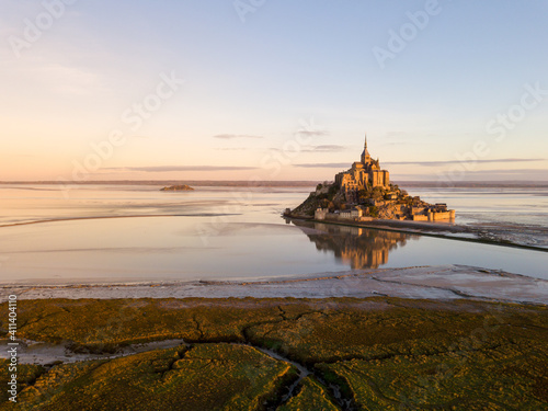 Le Mont-Saint-Michel Frankreich / Normandie zur Grenze der Bretagne.