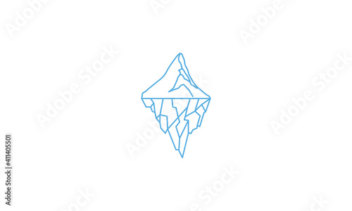 iceberg mountain line sky logo vector icon symbol design graphic illustration