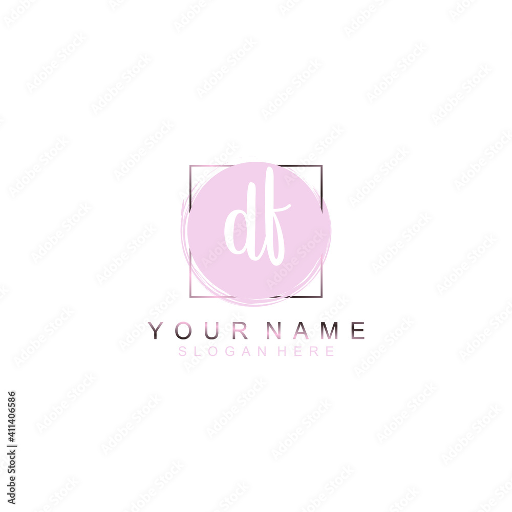 DF Initial handwriting logo template vector DF Initial handwriting logo template vector