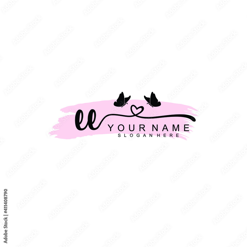 EE Initial handwriting logo template vector EE Initial handwriting logo template vector