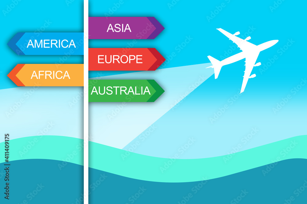 Air travel around the world. Pointer with the name of chats of light as a symbol of travel. Air flight long range concept. Traveling by plane. Transportation of passengers by plane. Air travel around the world. Pointer with the name of chats of light as a symbol of travel. Air flight long range concept. Traveling by plane. Transportation of passengers by plane.