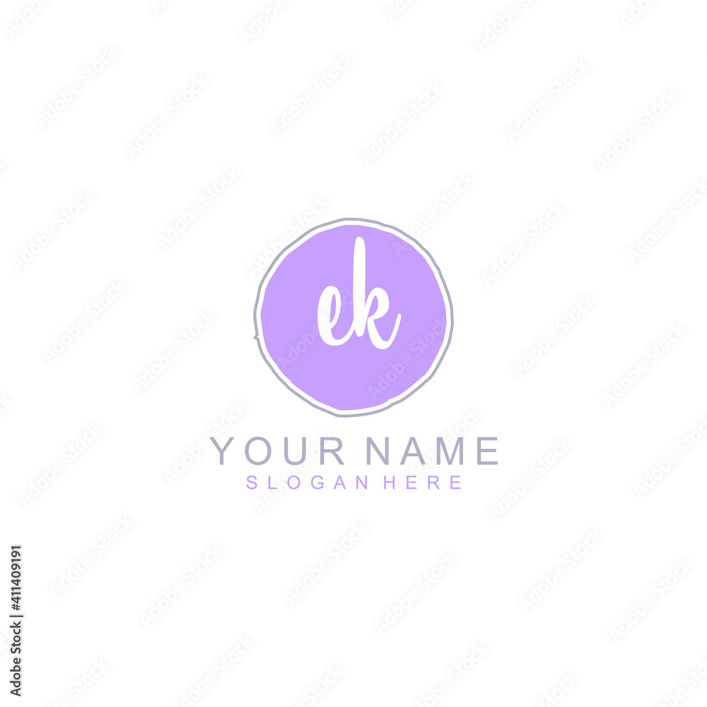 EK Initial handwriting logo template vector EK Initial handwriting logo template vector
