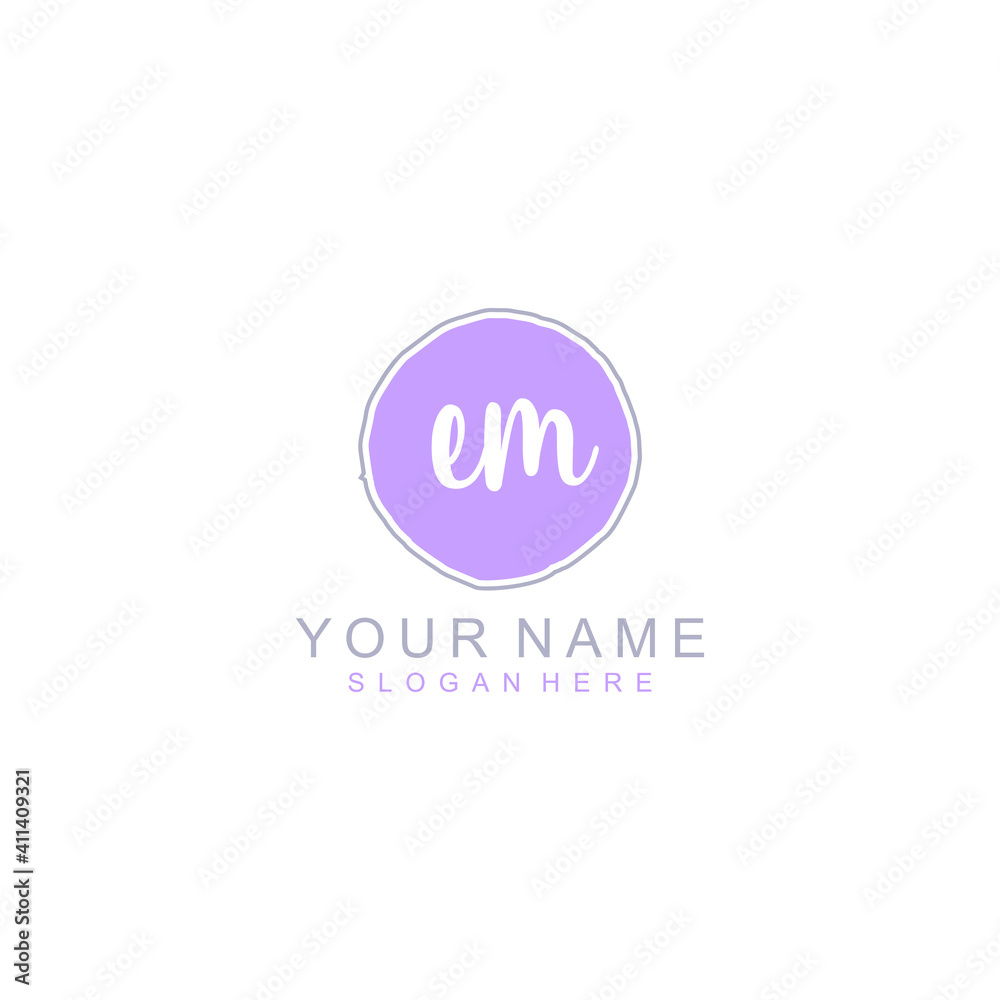 EM Initial handwriting logo template vector EM Initial handwriting logo template vector