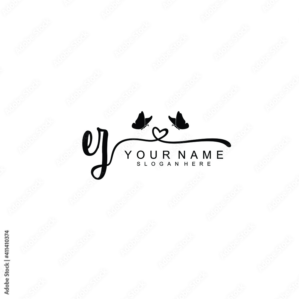 EZ Initial handwriting logo template vector EZ Initial handwriting logo template vector