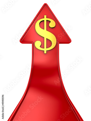 dollar sign and red arrow o...