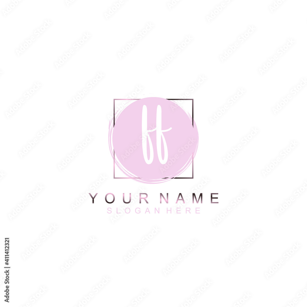 FF Initial handwriting logo template vector FF Initial handwriting logo template vector