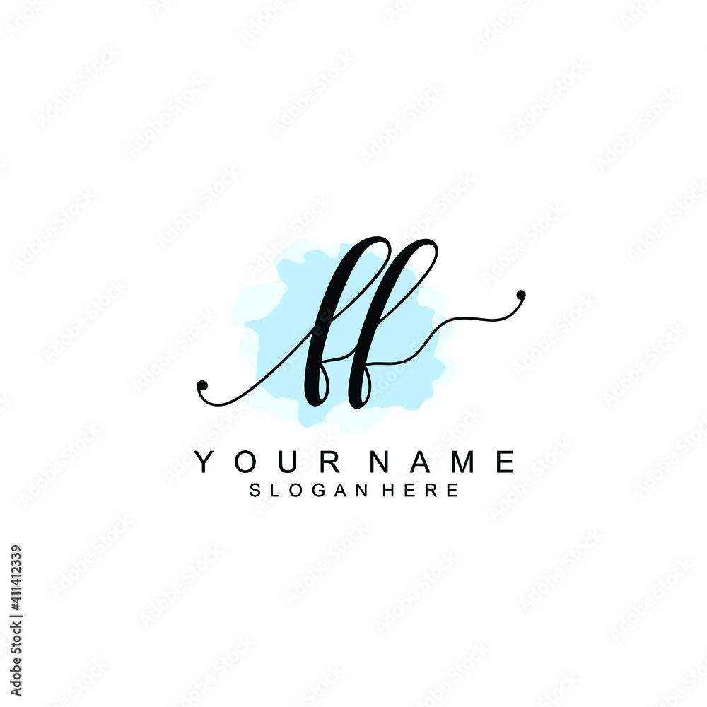 FF Initial handwriting logo template vector FF Initial handwriting logo template vector