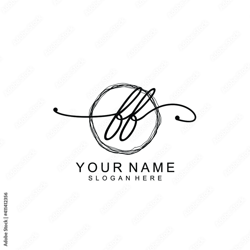 FF Initial handwriting logo template vector FF Initial handwriting logo template vector